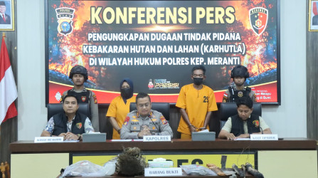 Polres Meranti Tangkap Dua Pembakar Lahan Seluas 1,5 Hektare