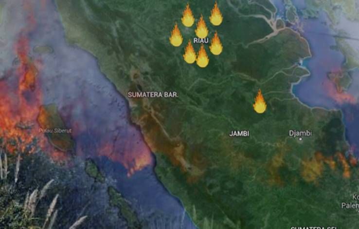 115 Titik Panas Terpantau di Riau Hari Ini, Meranti Terbanyak