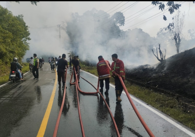 Terjadi Kebakaran Lahan Dekat PLTA Koto Panjang