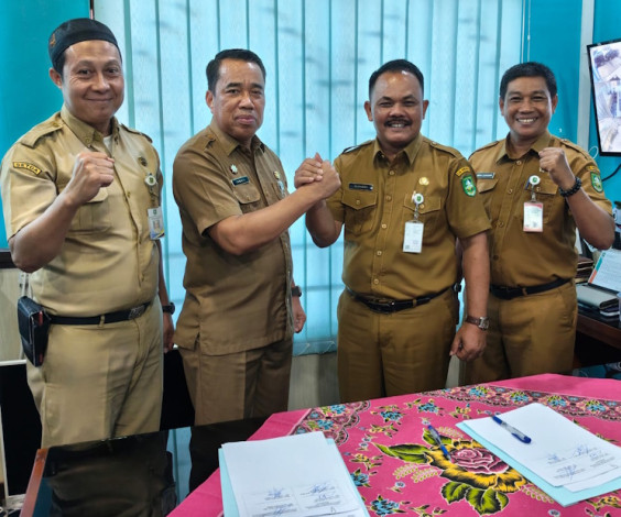 Disperkimtan dan Disdukcapil Bengkalis Teken MoU Pemanfaatan Data Kependudukan