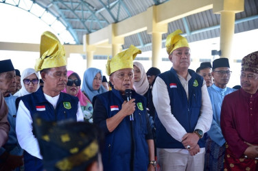 Sambutan Tanjak dan Kompang Iringi Kedatangan Kafilah Meranti di Bengkalis