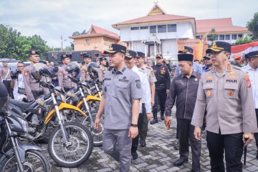 Antisipasi Musim Hujan, Polresta Pekanbaru Siagakan Personel di Lokasi Rawan Banjir