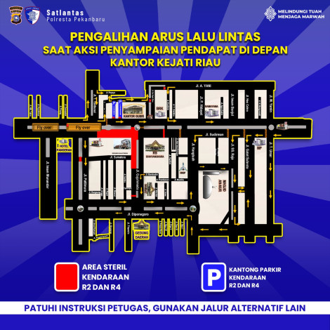 Ribuan Massa Bakal 'Kepung' Kejati Riau, Polisi Alihkan Arus Lalu Lintas