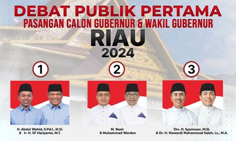 Besok Debat Pertama Tiga Paslon Pilgubri Digelar, Ini Lokasinya