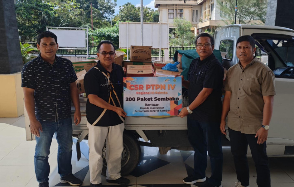 Bupati Kampar Apresiasi Kepedulian PalmCo Regional 3 Salurkan 1,4 Ton Sembako Korban Banjir