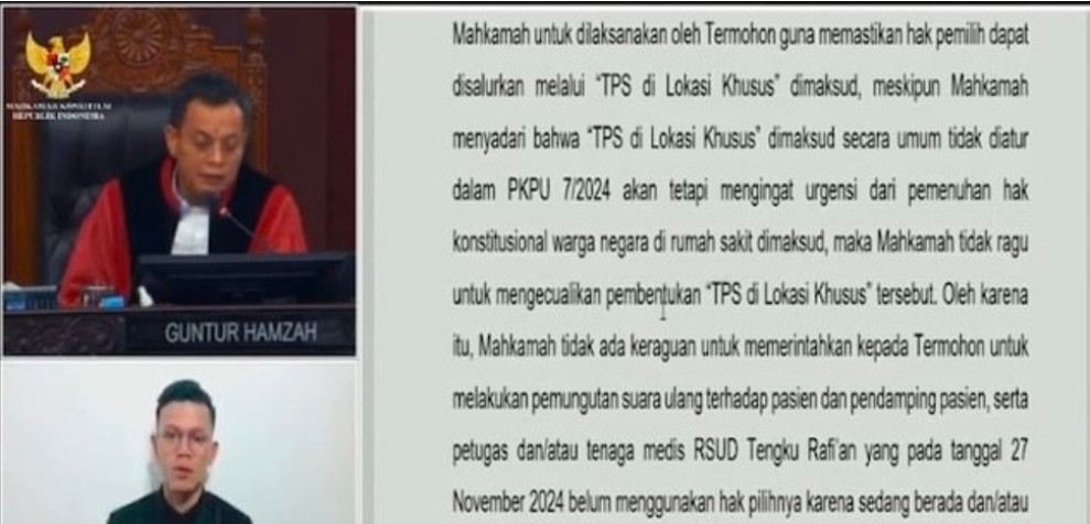 MK Perintahkan KPU Siak Gelar PSU di 3 TPS