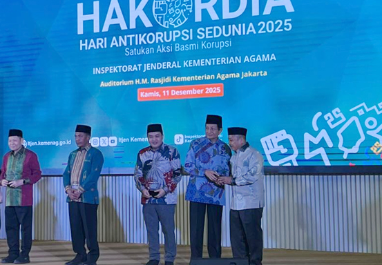 Kemenag Riau Raih Apresiasi HAKORDIA 2025 atas Komitmen Penguatan Budaya Antikorupsi