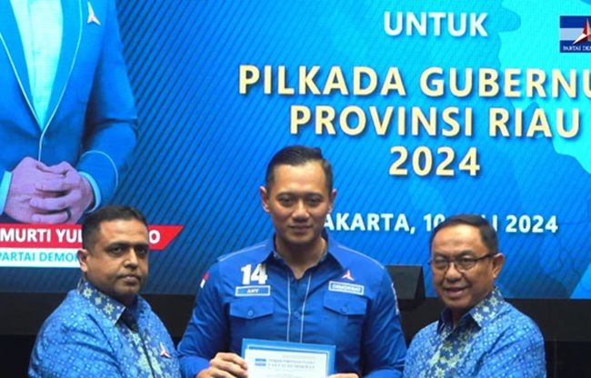 AHY Umumkan Demokrat Usung Nasir-Wardan di Pilgub Riau 2024