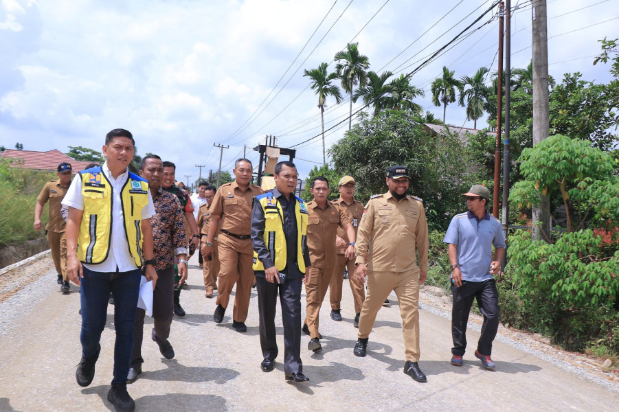 Kadis PUPR Dampingi Pj Wali Tinjau Normalisasi Hulu Sungai Sail dan Pembangunan Jalan Padat Karya Kulim