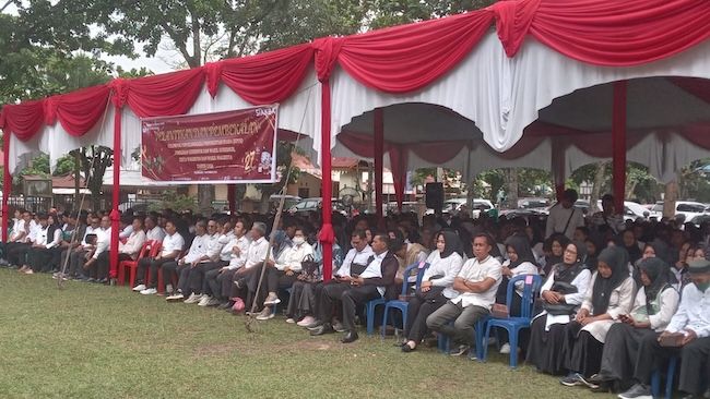 KPPS Se-Kecamatan Tenayan Raya Resmi Dilantik, Siap Laksanakan Tugas Pemilu 2024