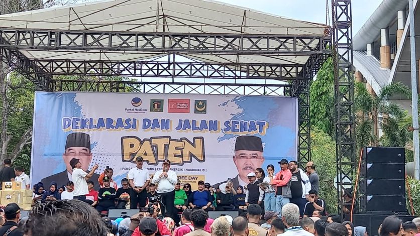 Ribuan Massa Hadiri Deklarasi dan Jalan Sehat Pasangan 